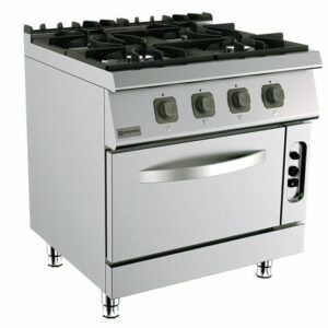 Cuisinière Gaz Sur Four Gaz Statique GN 2/1, 4 Brûleurs - Virtus