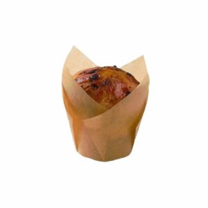 Caissette de cuisson papier tulipe brun siliconé "Krafty" Diam: 6 cm 6 x 6 x 10 cm - 12 unités