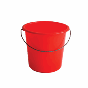 Seau rond léger avec anse acier - 5 L - rouge