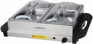 Chauffe plats électrique en acier inoxydable maintien de la température couvercles transparents modèles au choix 2x2,5 litres chauffe buffet chafing dish