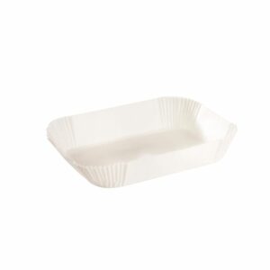 Caissette papier de cuisson ovale blanche siliconée 30 x 23,5 x 4,5 cm - 50 unités