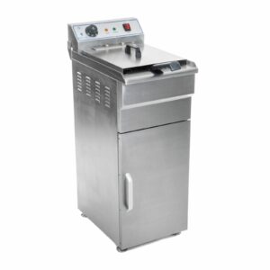 Friteuse haute acier inox 1 bac 16 litres cuve amovible avec minuterie professionnelle