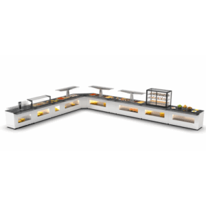 Base Buffet Neutre d'angle sans Espace pour le Plateaux - 845 - 1405 mm - Sayl
