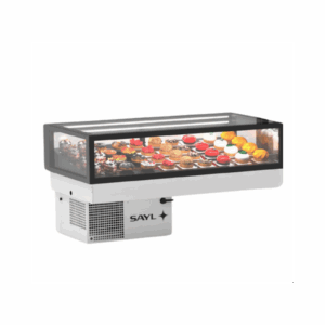 Vitrine Chaude Neutre Série Integra drop-in Sahara - Accès Arrière - Double Etagères LED - Sayl