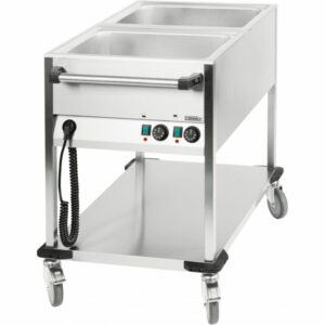 Chariot Bain Marie à Eau - 2 Bacs GN 1/1 Poignée Avant - Casselin
