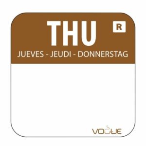 Etiquettes alimentaires code couleur marron jeudi 24mm