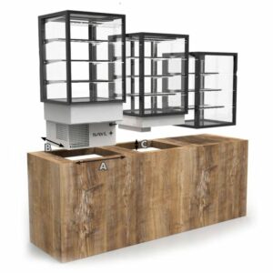 Vitrine Chaude Drop-in Integra 3 Niveaux - 600x600 mm - SAYL